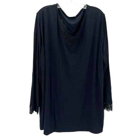 wiwi bambo soft pajamas set for women long sleeve laced V neck top with pants - Picture 4 of 12